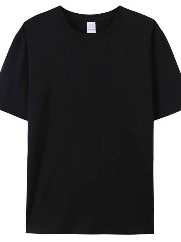 Cross-border European code cotton T-shirt foreign trade round neck short sleeve support printing men's and women's cotton T-shirt