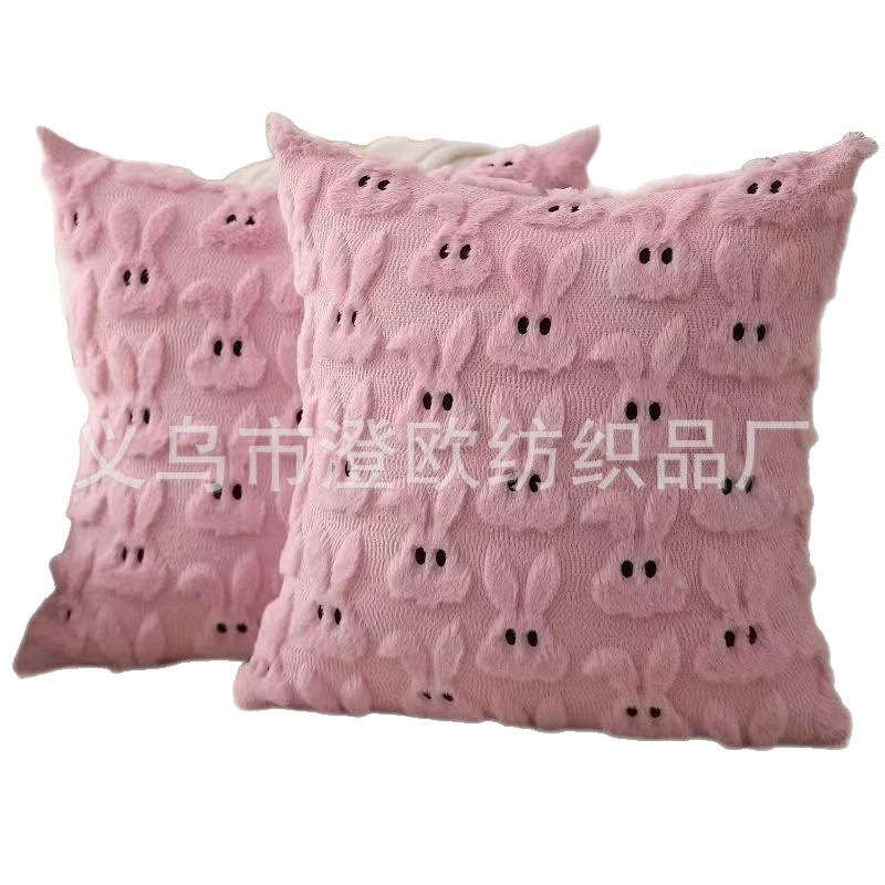 Cross Border Easter Bunny Pillowcase Ins Style Quilted Plush Cushion Holiday Living Room Sofa Pillow Waist Pillowcase