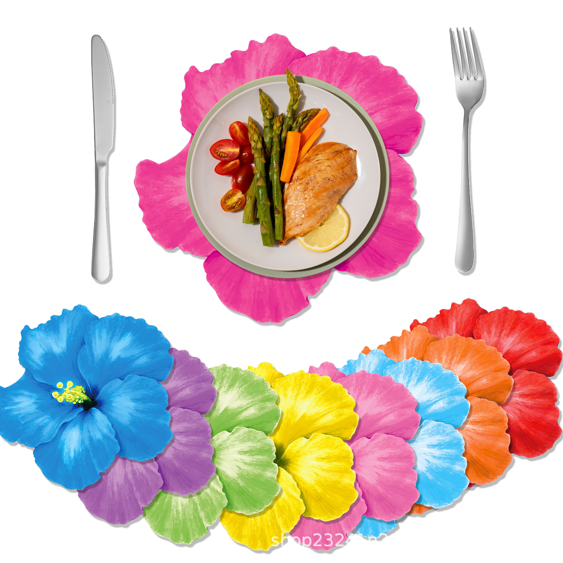 CA010 Цветок Гавайи с 9 цветами, одноразовая бумажная скатерть