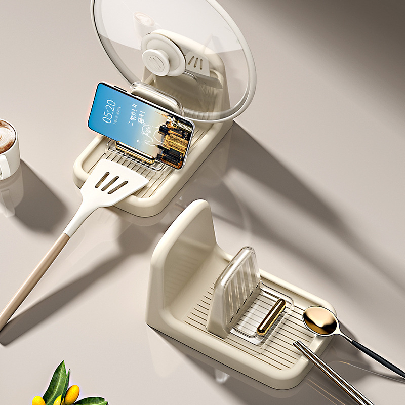 Kitchen storage rack multi-functional plastic water tray pot cover rack soup rack European-style simple storage rack desktop