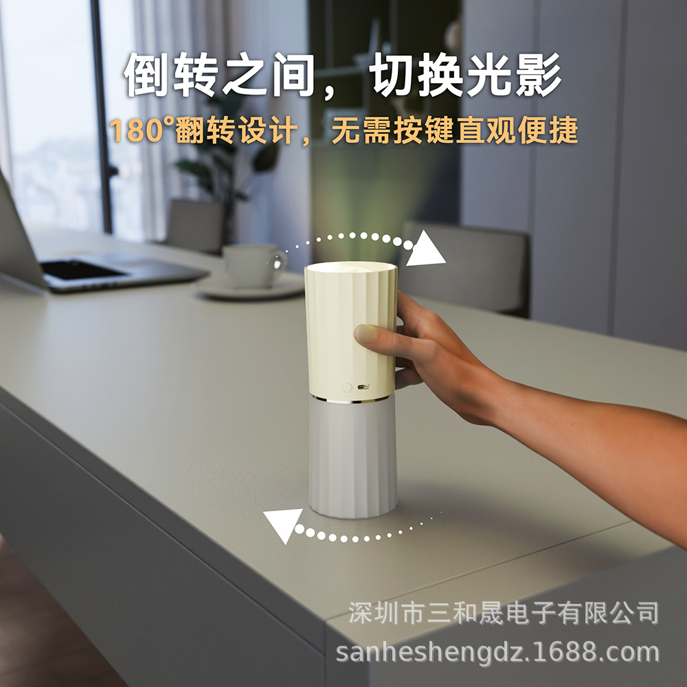 Cross-Border New Internet Celebrity Simple Water Ripple Projection Atmosphere Lamp Creative Outdoor Camping Portable Night Light Table Lamp