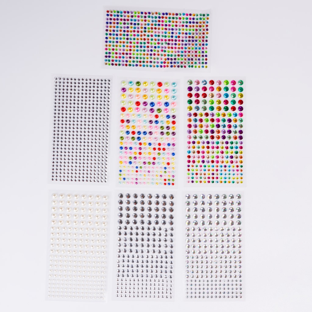 Cross-Border 3.4.5.6mm Pearl Eyebrow Tear Eye Diamond Forehead Sticker Face Makeup Stage Acrylic Diamond Sticker Wholesale