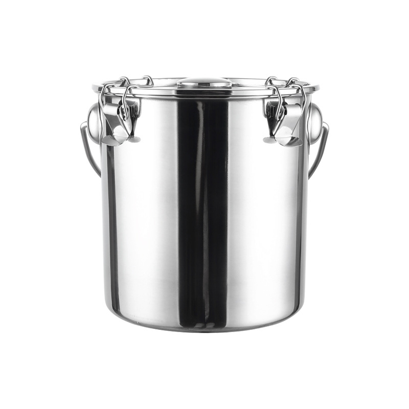 Stainless steel sealed bucket sealed multi-purpose bucket transport bucket rice bucket oil bucket fresh-keeping moisture-proof thickened stainless steel bucket