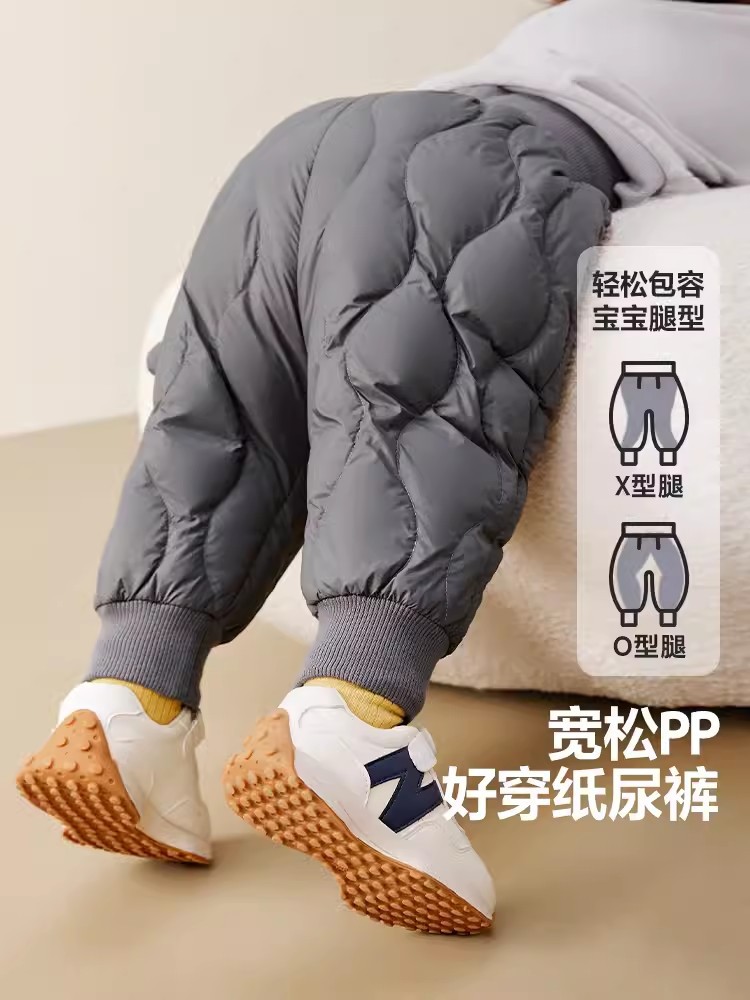 【Three-Proof down Pants】Same Style as in the Mall, Boys and Girls Northeast Pants, 2025 Winter Baby High-Waisted Warm Long Pants