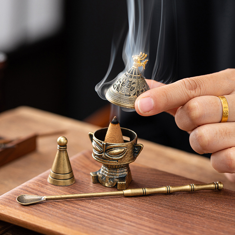 Популярный лотосообразный сплавной курильница сандалового дерева гусиной груши для чайной церемонии, домашний инструмент для курения благовоний