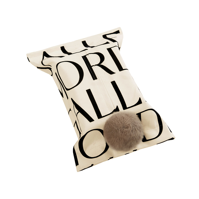 High-grade fabric tissue box decoration decoration living room bedroom home desktop creative cream style cute tissue box