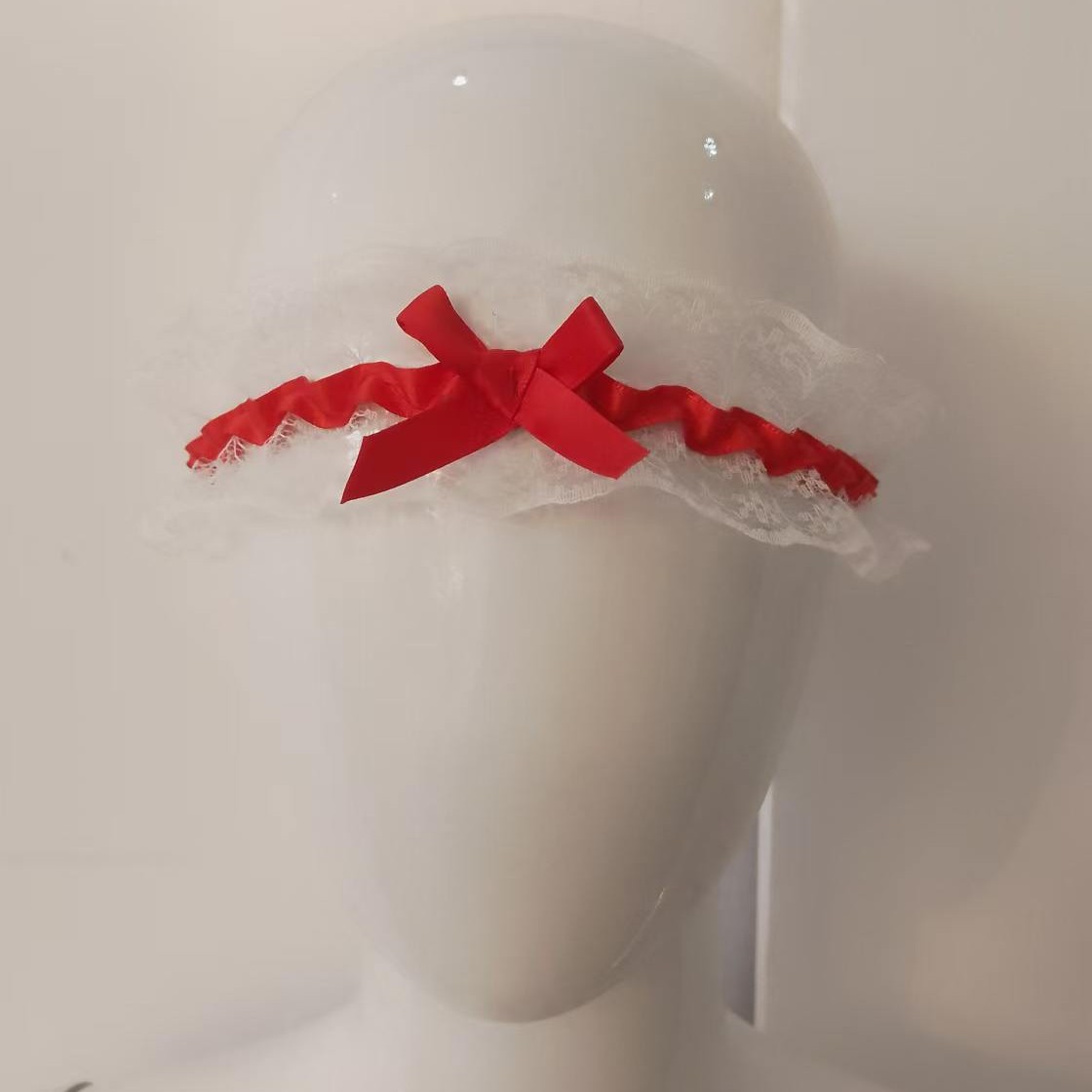 Foreign Trade New Cross-border Japanese Style Same Color Ribbon Bow Lace Lace Thigh Ring Bracelet Bride Wedding Dress Leg Set