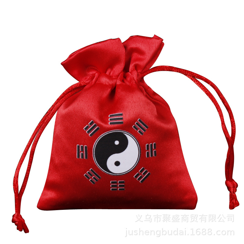 Red Gossip Bag New Year's Large New Chinese Style Bag Gift Bag Bundle Drawstring Bag Red Bag Tai Sui Printing