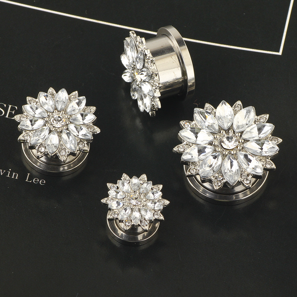 2022 New Auricle European and American Human Puncture Jewelry Double Horn Ear Expander Amazon wish Ear Expander