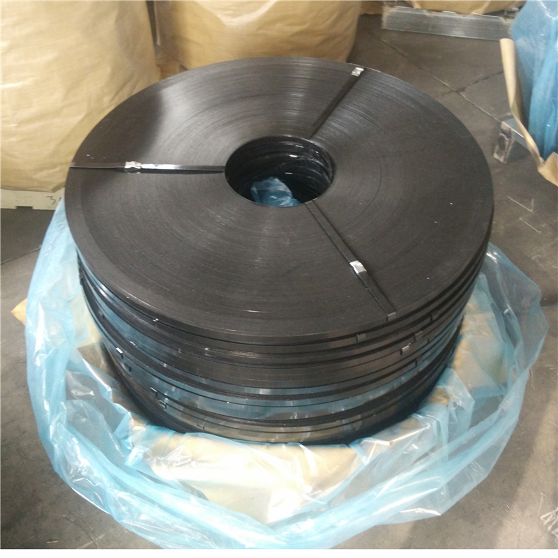 High Zinc Layer Cold Galvanized Packaging Steel Belt Q235 Metal Black Corrugated Tube Steel Belt Baked Blue Packaging Belt