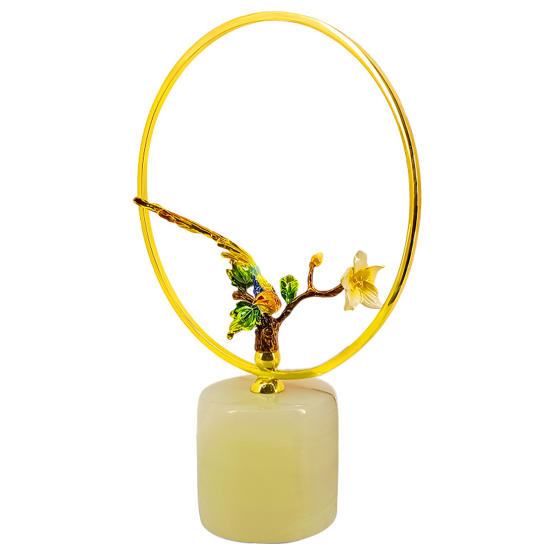 Factory Direct Sales Enamel Sika Deer Home Accessories Brass Entrance Wine Cabinet Crafts Jade Tv Cabinet Ornaments