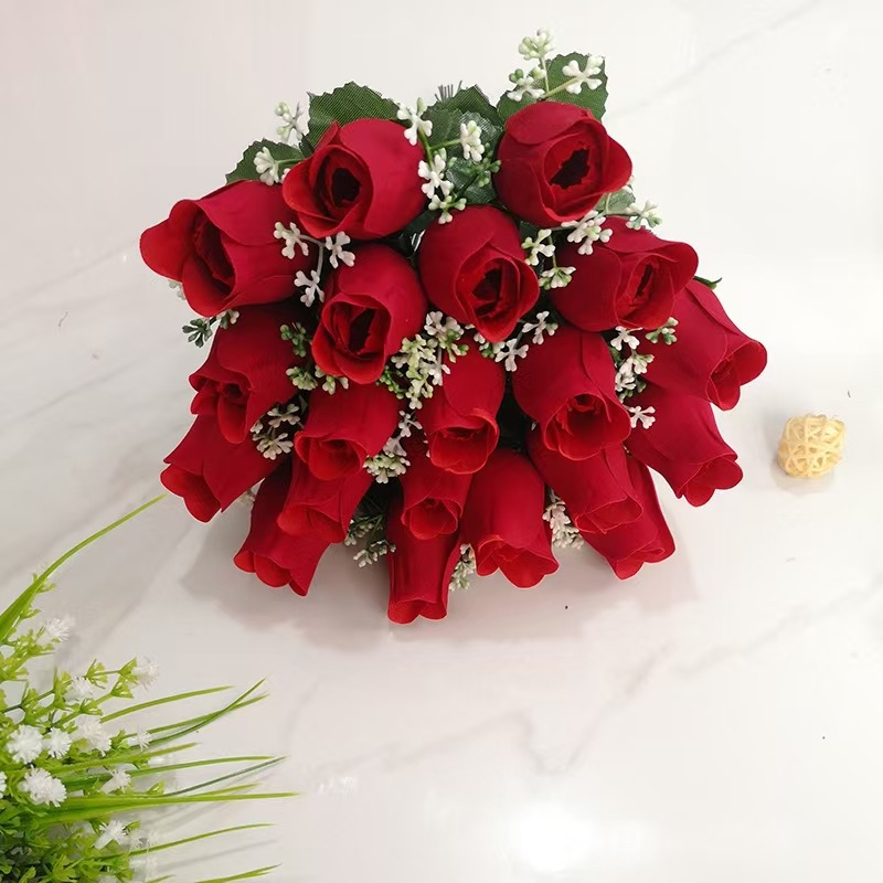 Valentine's Day Single Stem Artificial Rose Gift for Living Room and Bedroom Decoration, Flower Arrangement Wholesale, Simulated Halloween Bouquet