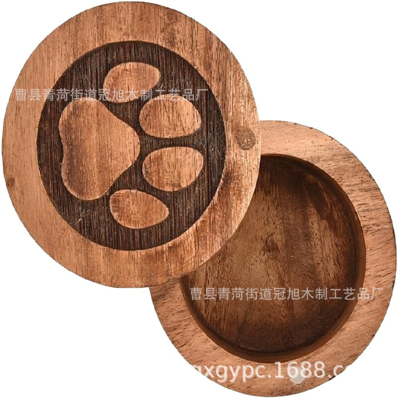 Vintage Wooden Pet Curns Tree of Life Pet Funeral Supplies Cat and Dog Commemorative Box Hair Collection Box