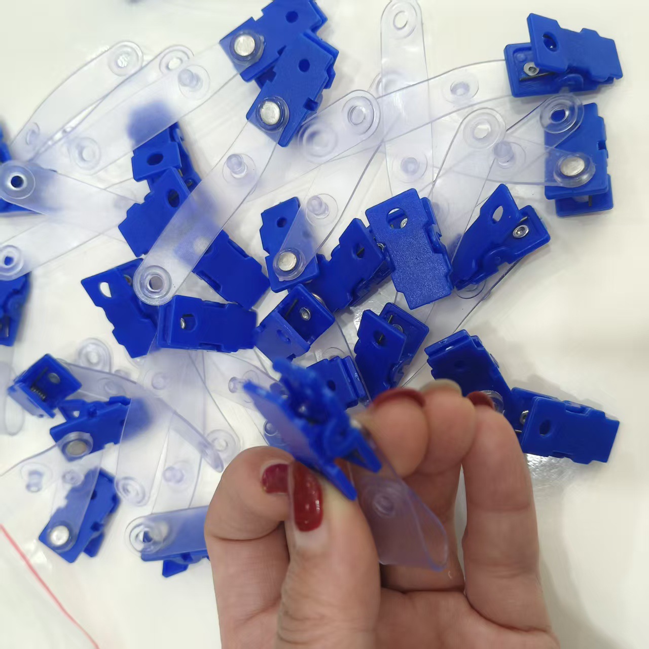 Pvc Clip Blue Transparent Clip Flip Clip Id Card Clip Id Spring Badge Clip Plastic Badge Clip