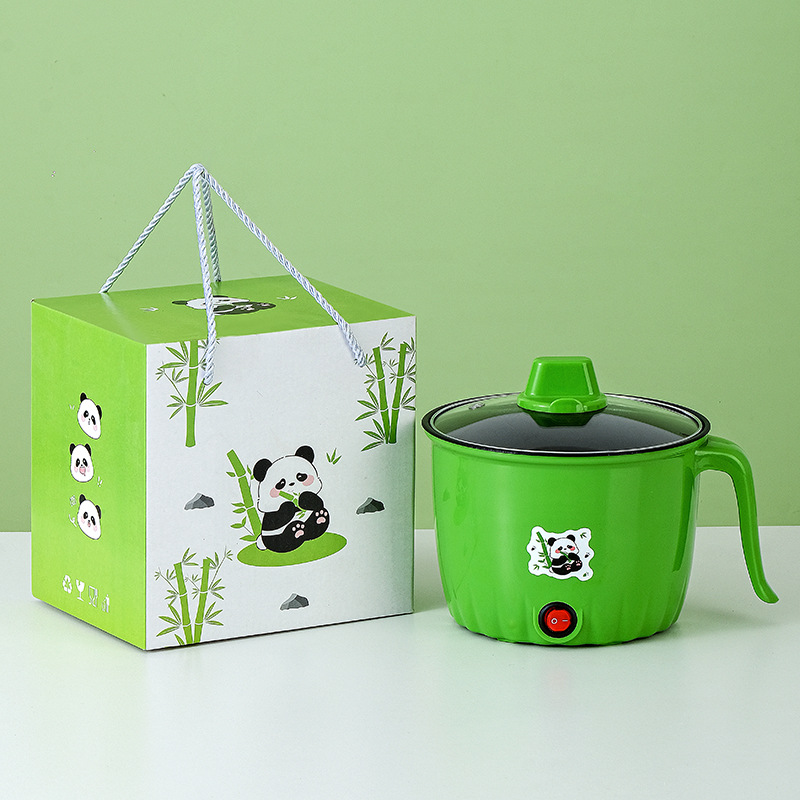 Бытовая электрическая плита, электрическая кастрюля, кастрюля Panda 2 в 1, антипригарная кастрюля, мини-кастрюля для быстрого приготовления лапши, маленькая электрическая плита, кросс-бодерные маленькие подарки