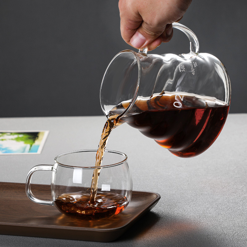 Hand-made Glass Coffee Pot Sharing Pot Cloud Pot Brewing Coffee Pot Set Filter Cup Coffee Utensil