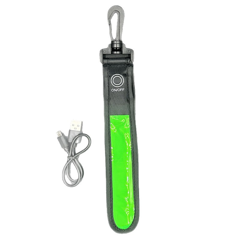 USB Rechargeable Reflective Strap Student Schoolbag Outdoor LED Warning Signal Light Schoolbag Travel Running Riding Light