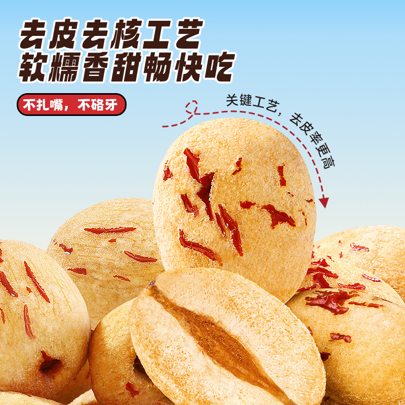 Xiaolu Lanlan Peeled and Pitted Glutinous Dates Xinjiang No-Wash Gray Dates Bagged Canned Snacks Jujube Healthy Ready-To-Eat