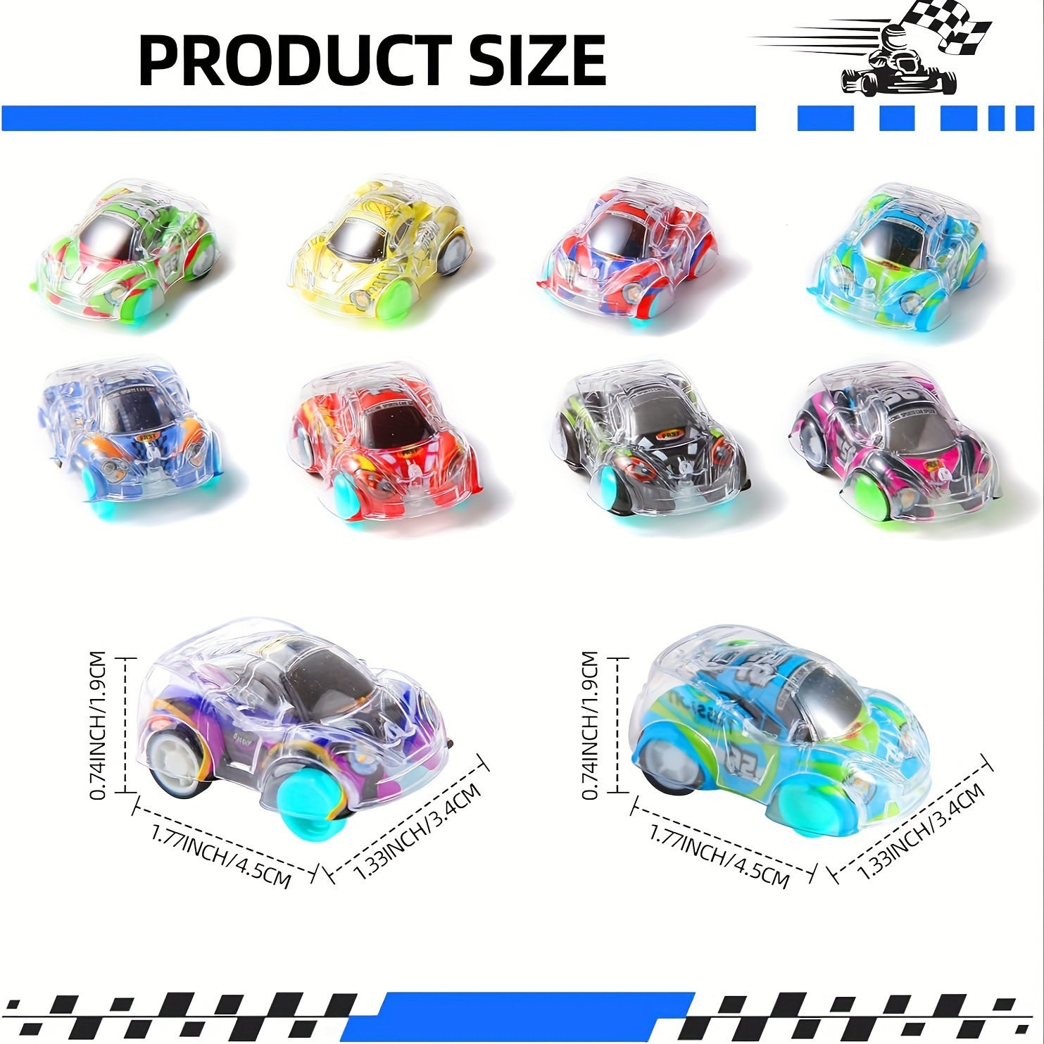 Double-layer transparent car inertia pull-back car children's toy car model Mini Racing wholesale small toys