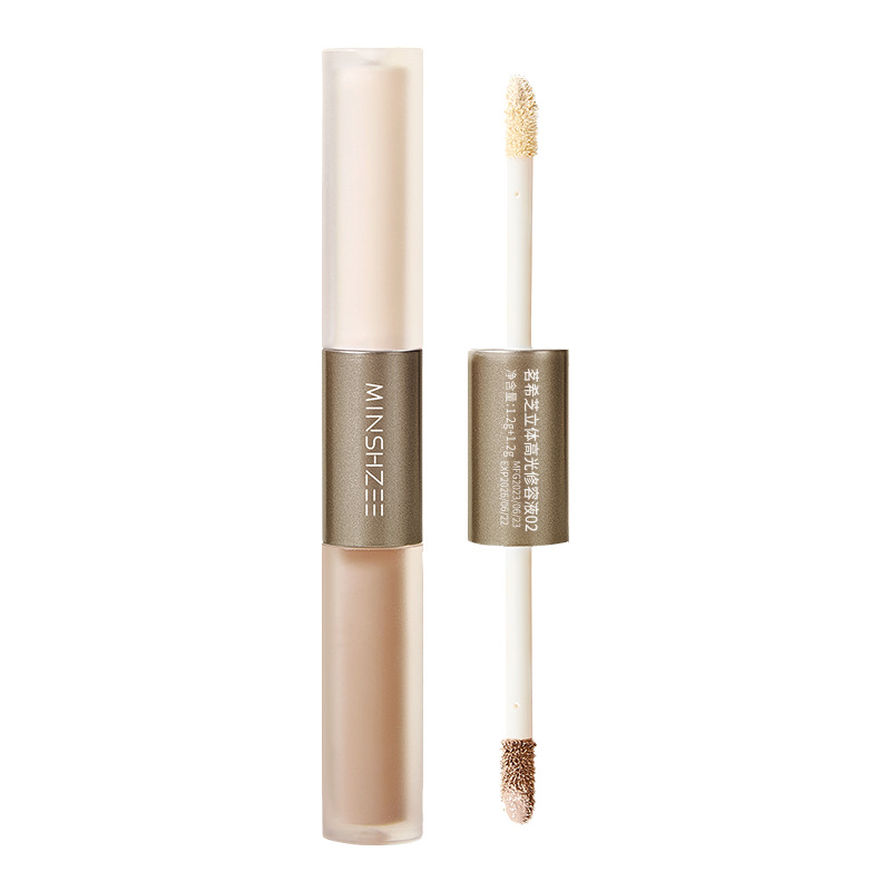 Ming Xizhi Double-Ended Liquid High-Gloss Contouring Stick Nose Shadow Silhouette Face Brightening Silkworm Contouring Pen Liquid Cross-Border