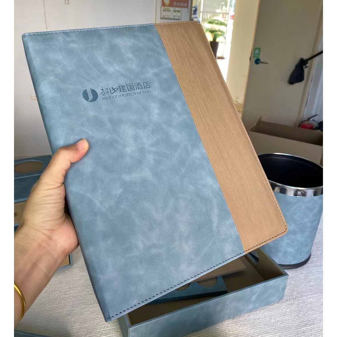 High-End Leather Drawer Consumables Box with Coaster Desktop Storage Box Hotel Room Toothbrush Box Toiletries Box