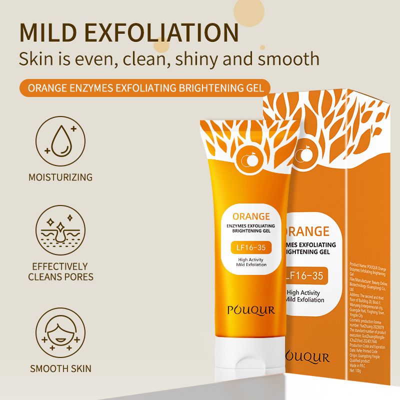 Cross-Border Orange Enzyme Exfoliating Gel Cleans Facial Dead Skin and Body Rub Mud Facial Cleanser Export