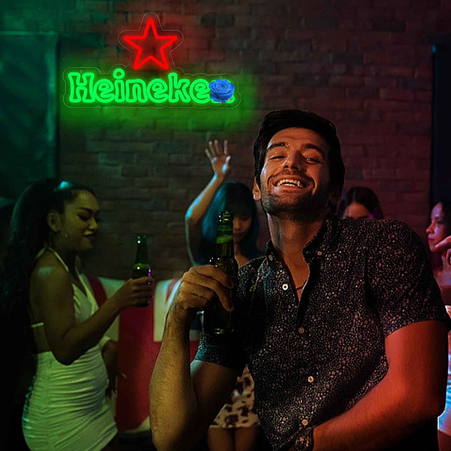 Cross-Border Popular Amazon Led Luminous Light Sign Bar Ktv Atmosphere Decorative Light Luminous Character Shape Wall Hanging Light