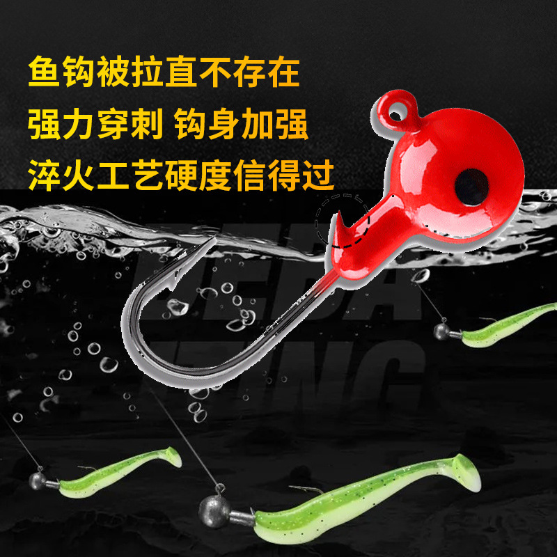 Wholesale Lure Bait Lead Head Hook Soft Bait Soft Worm Curly Tail Maggot Fishing for Snakehead Fish, Bass, Catfish, Mandarin Fish, Colorful Nude Color