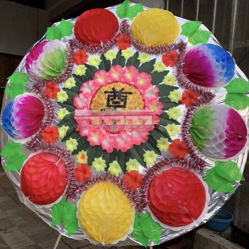 Wreaths, Funeral Supplies, Funeral Special Umbrella-Type Foldableing Bright-Bottomed Wreaths, Finished Products, Wholesale Starting from Ten Pieces
