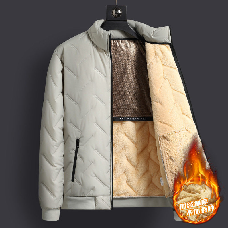 Men's Thick 2025 New plus size Men's Long Down Cotton-padded Jacket fleece-lined Thickened Extra Large Warm Cotton-padded Jacket