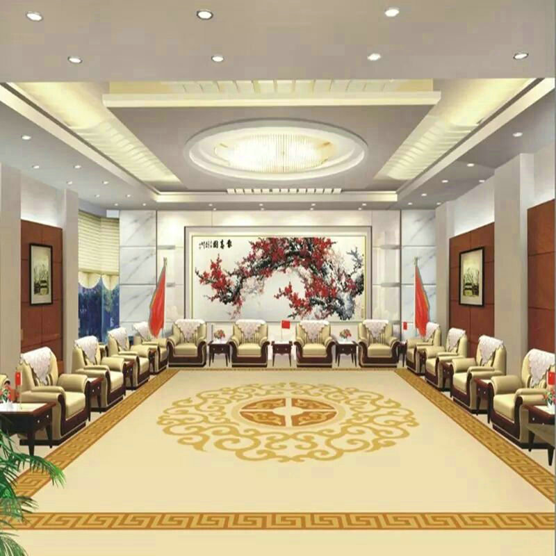 Commercial Thickeneded Handmade Acrylic Carpet, Chinese Style Plant and Flower Carpet, Hand Washable Chemical Fiber Floor