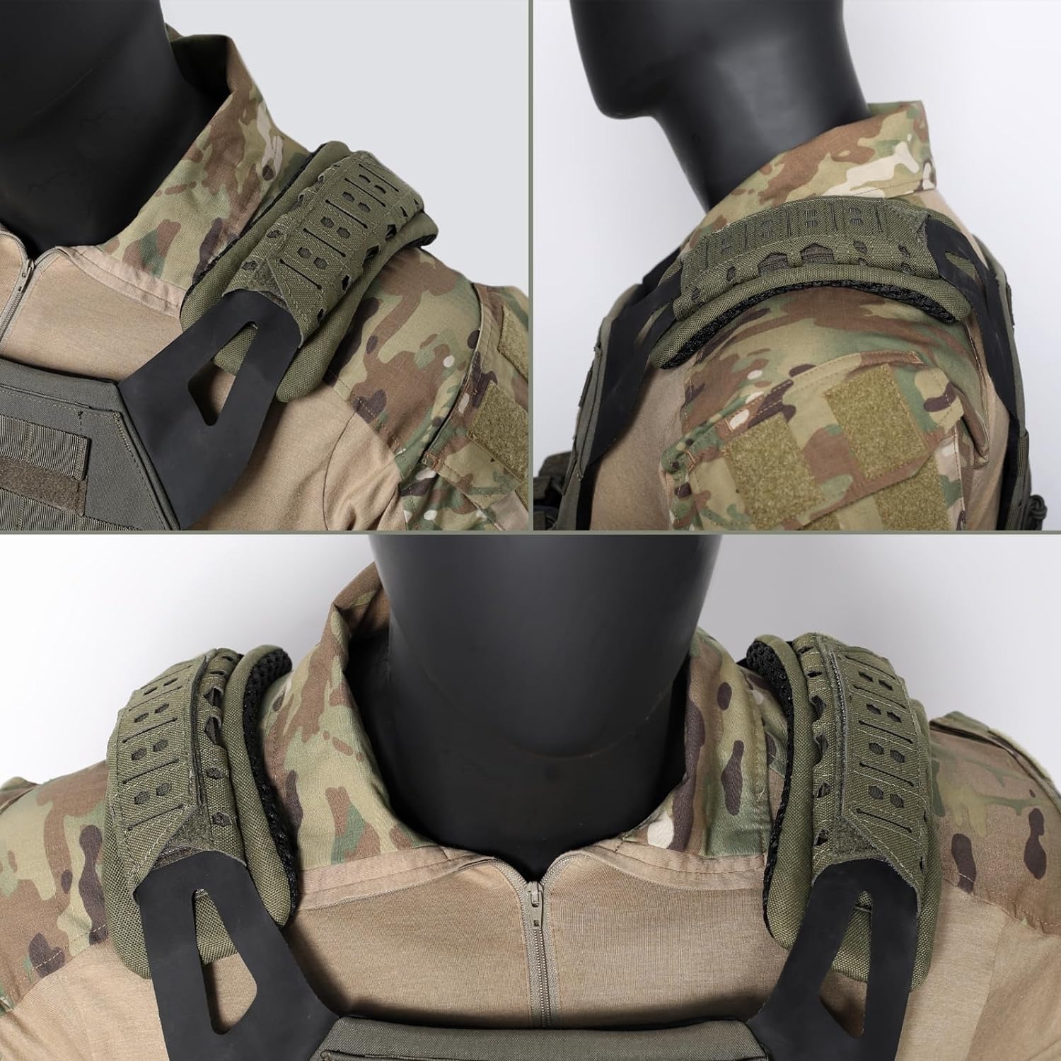 Outdoor Tactical Shoulder Pad Breathable Tactical Vest Cushioning Non-Slip Laser Cut Backpack Shock Absorbing Shoulder Strap Pad