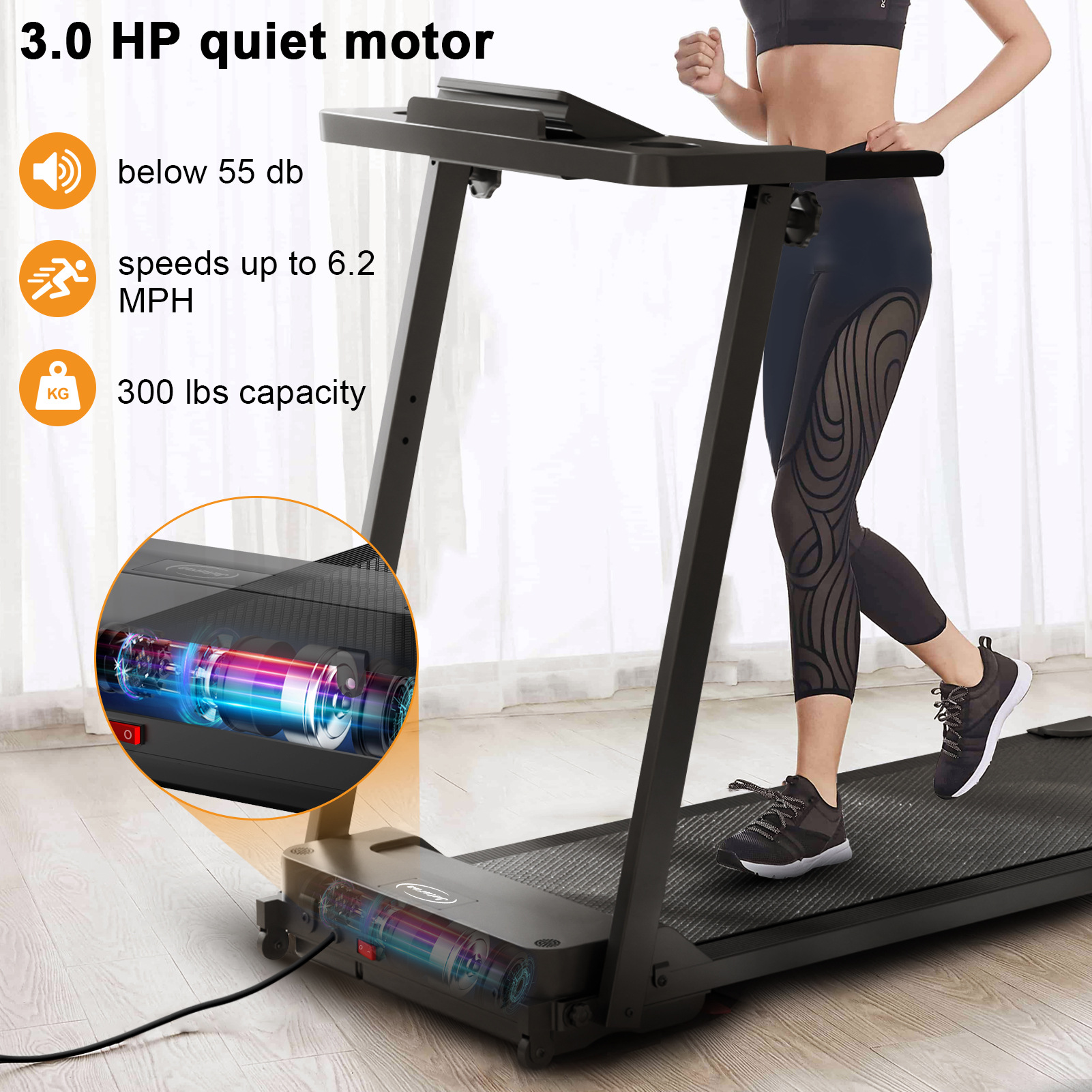 Yidakang Walking Machine Home Treadmill Foldable Indoor Small Fitness Equipment Flat Treadmill