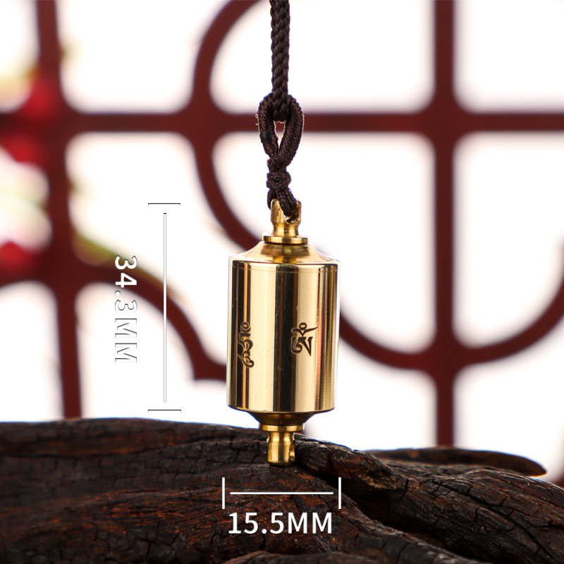 Warp Wheel Pendant Source Factory Wholesale Pure Copper Ping An Warp Mantra Warp Wheel Body Protection Manibo Warp Wheel Pendant