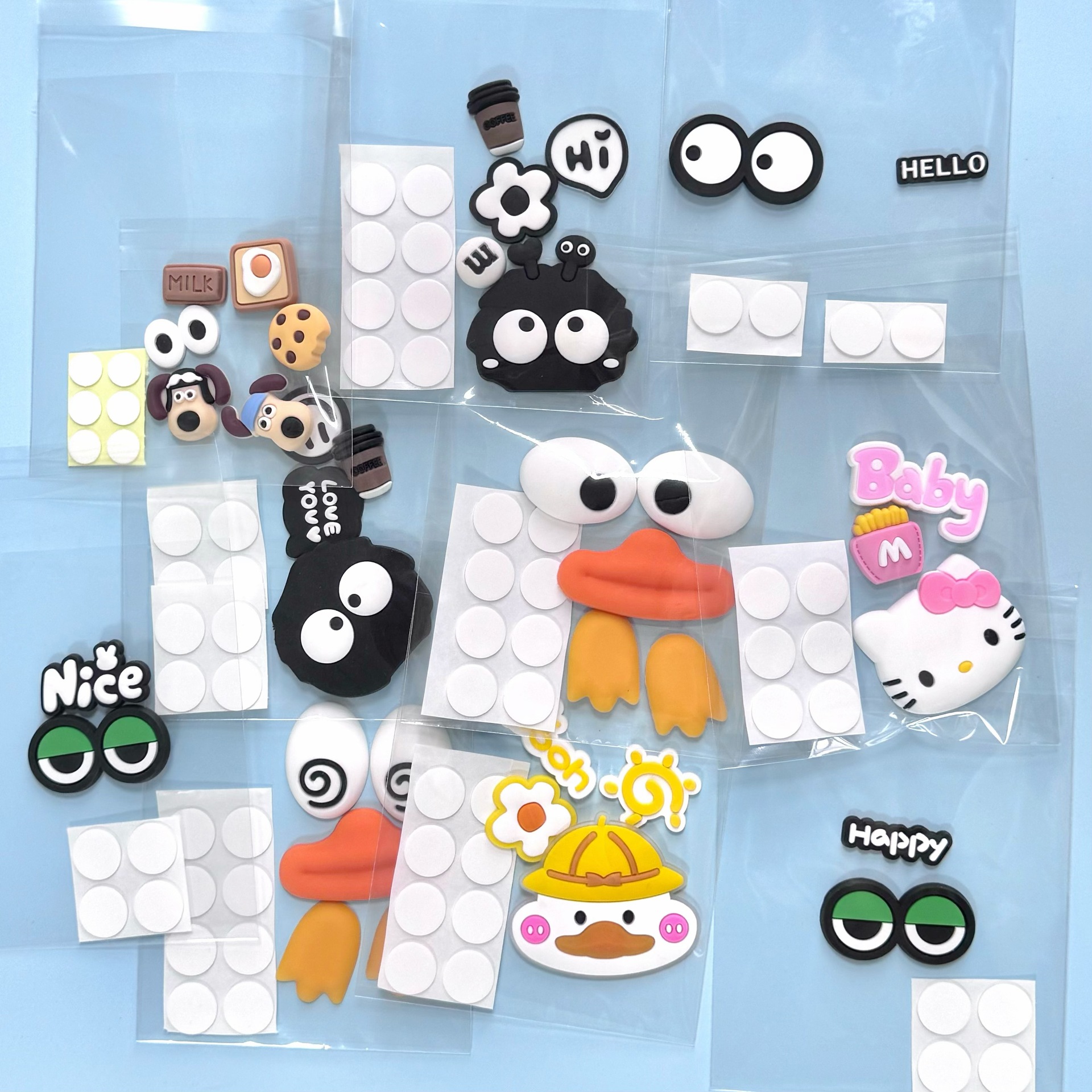 ПВХ Мягкий клейкий патч Аксессуары Милый мультяшный набор бесследного клея Домашний DIY Магнит для холодильника Чехол для телефона и планшета Ювелирные изделия