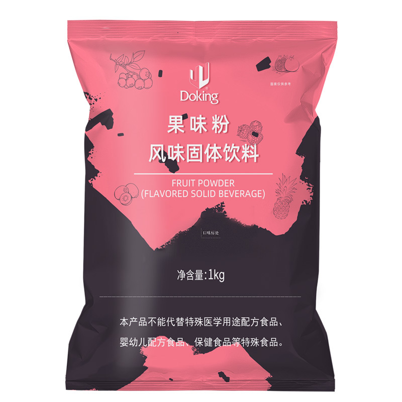 Dunhuang Fruity Milk Tea Powder 1kg Bowl Cake Thick-Cut Yogurt Fruity Powder Pearl Milk Tea Shop Wholesale Commercial Raw Materials