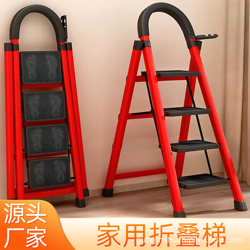 Лестница складная домашняя, внутренняя, елочка, выдвижная, портативная, утолщенная, уличная, пятитоповая, производитель