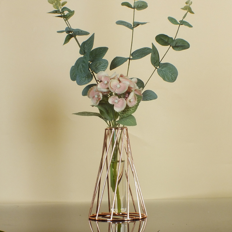 Creative Advanced Wrought Iron Slash Vase Ornaments Hydroponic Vase Flower Decorative Bottle