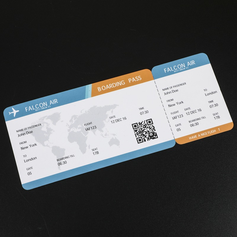 Customized Special-Shaped Cartoon Airplane Tickets, Custom-Made Bookmark Gifts, Manufacturer-Printed Asymmetrical Cards, Admission Tickets, Simple Style