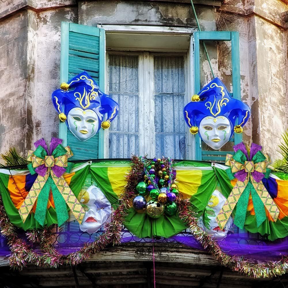 Cross-Border Carnival Ornaments Ins Style Ribbon Artificial Garland Wall Hanging Home Door Hanging Wall Hanging