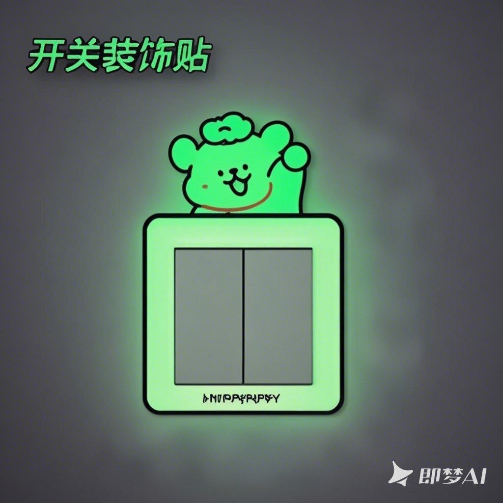 Puppy Switch Sticker Decorative Self-Adhesive Household Socket Panel Cover Ugly and Beautification Decorative Frame Light Switch Night Light