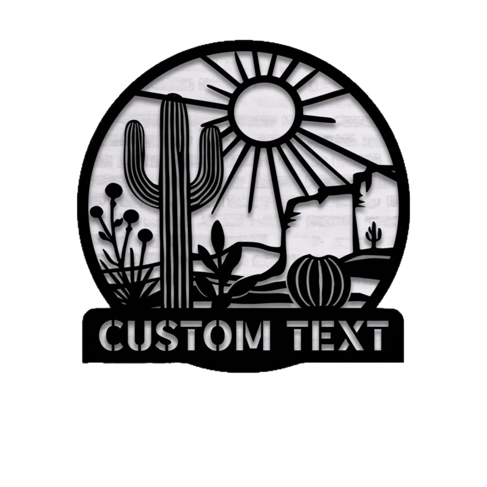 Personalized Cactus Metal Sign Wall Art Cactus Letter Sign Cactus Wall Decor Metal Sign