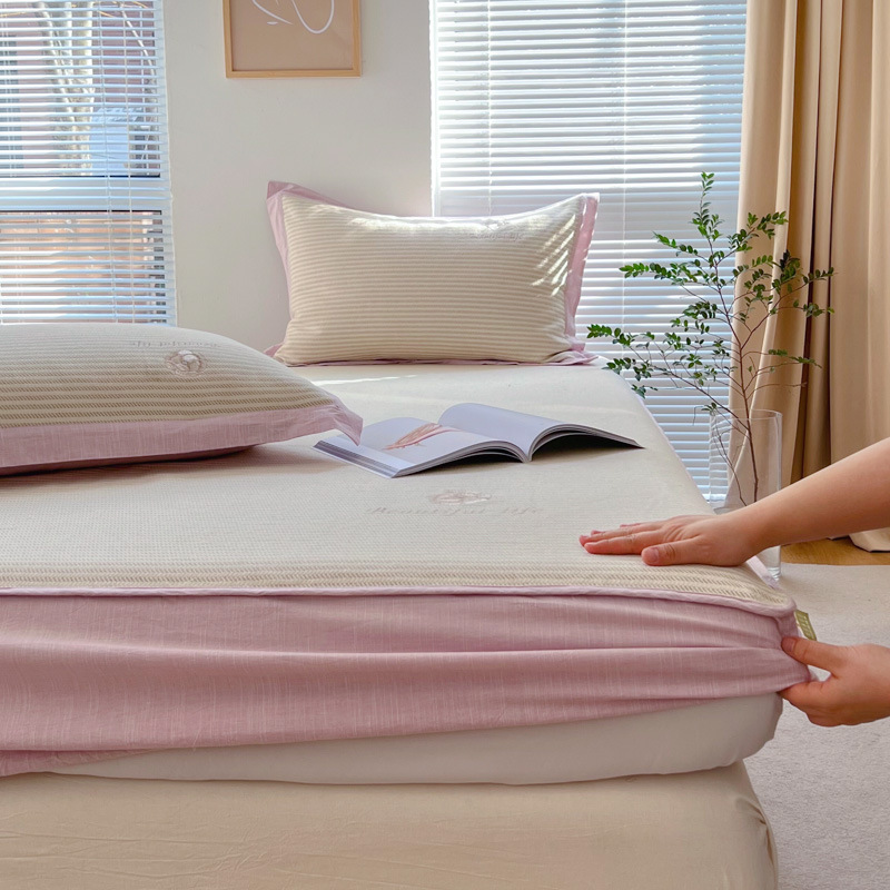 Category a Maternal and Infant Grade Linen Mat Three-Piece Set Antibacterial and Anti-Mite Mat Dormitory Bed Sheetss Kidsren's Cotton and Linen Summer Mat