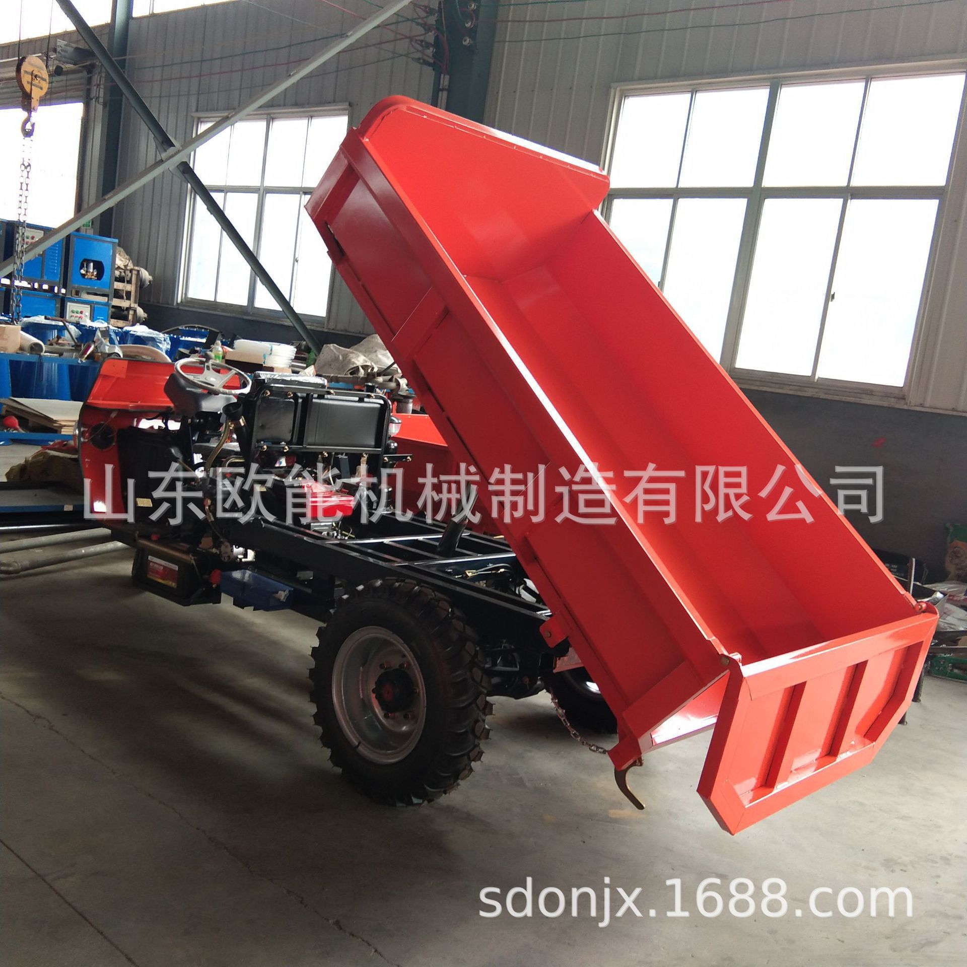 Ouneng Heavy-Duty Diesel Tricycle for Livestock and Construction Engineering, Dump Truck for Climbing Mountains, Agricultural Machinery, Self-Unloading Vehicle Transport King