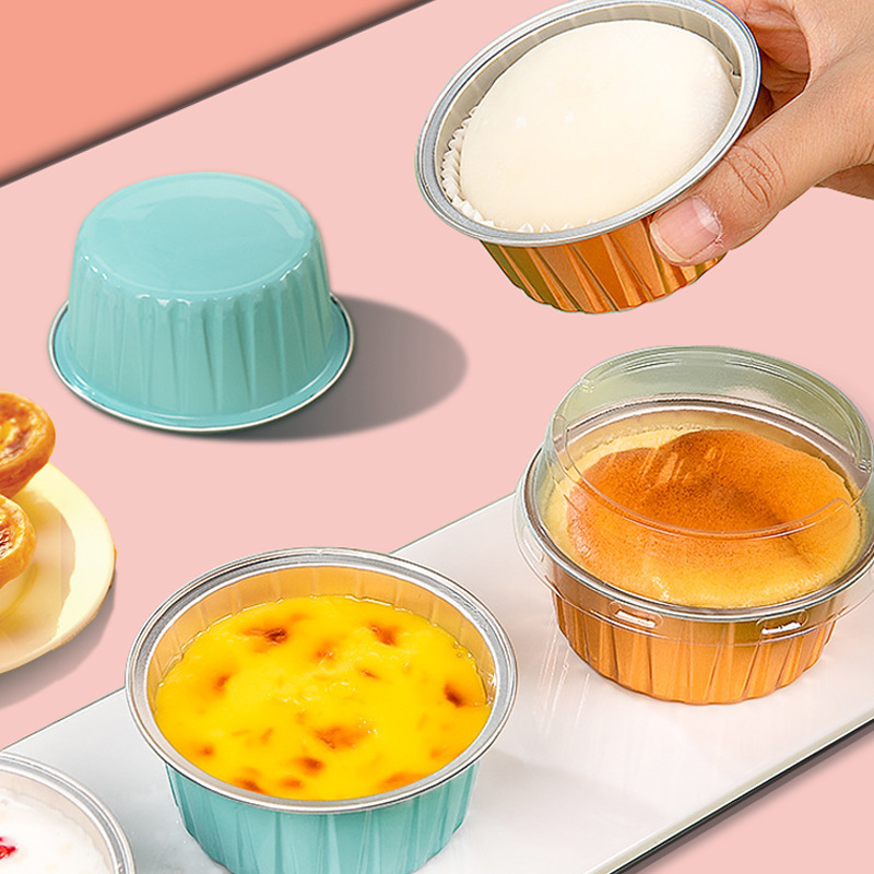 Thickened Food Grade Aluminum Foil Cake Pudding Cup Disposable Barbecue Baking Egg Tart Air Fryer Tin Foil Cup Wholesale
