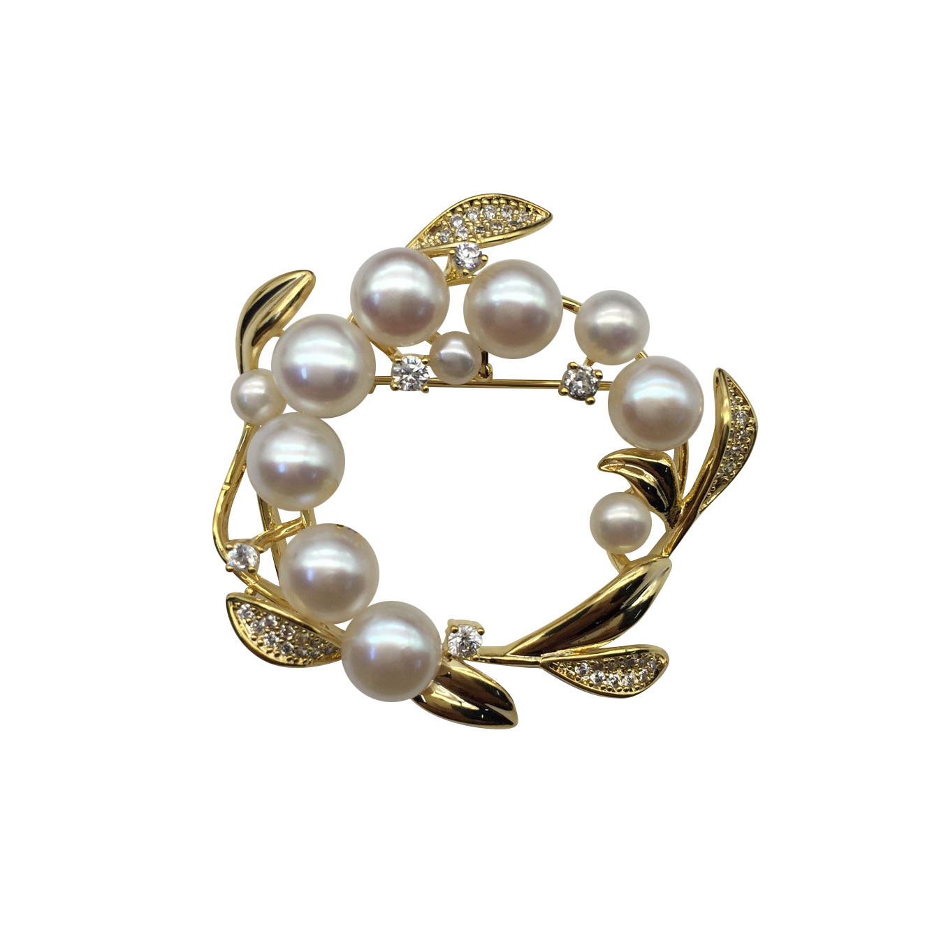 Autumn new Japanese and Korean Net red tremolo big love tian Ran fresh water pearl multi-bead corsage brooch pin scarf buckle