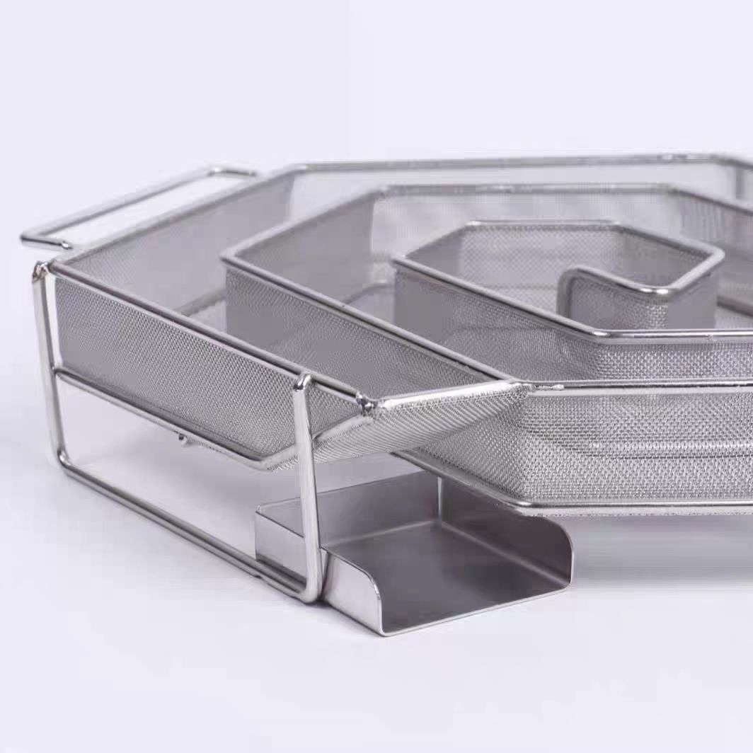 304 Stainless Steel Hexagonal Smoke Tray Outdoor Barbecue Bbq Cold Smoke Generator Smoked Meat Smoked Sausage Smoked Mesh Basket
