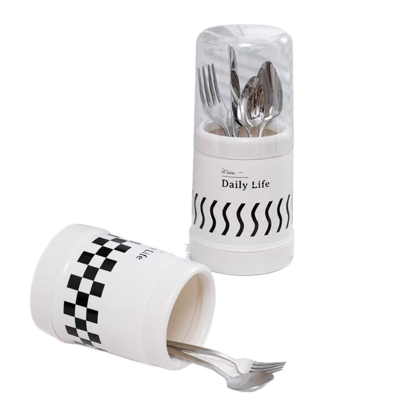 Chopstick Holder for Home Use, Creative Ins-Style Draining Chopstick Cage, Kitchen Utensil Storage Rack with Lid, Chopstick Basket Storage Chopstick Holder