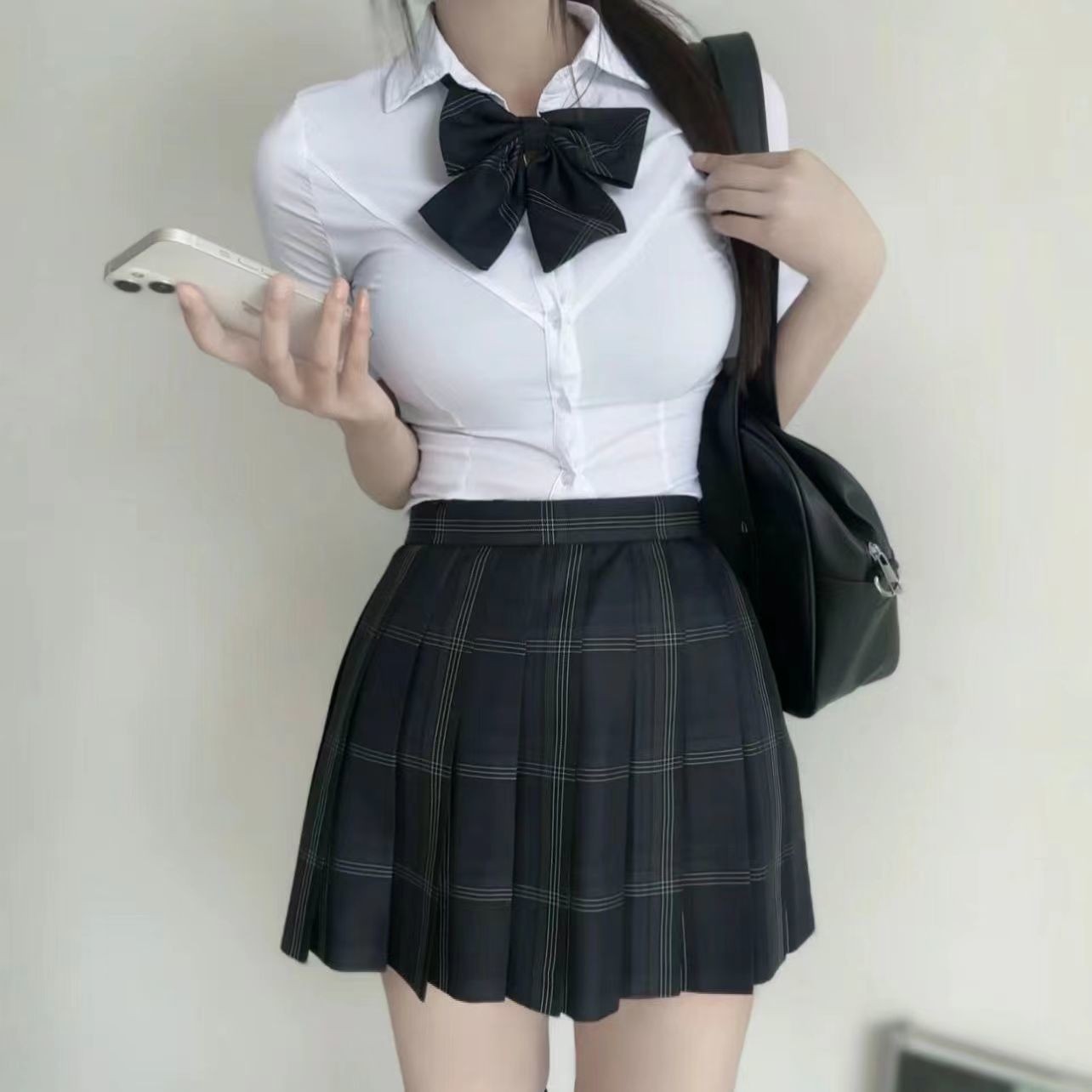Jk Uniform Tight Waist Shirt Top Short Sleeve Original Genuine Academy Style Slim Fit Slim White Shirt Spice suit