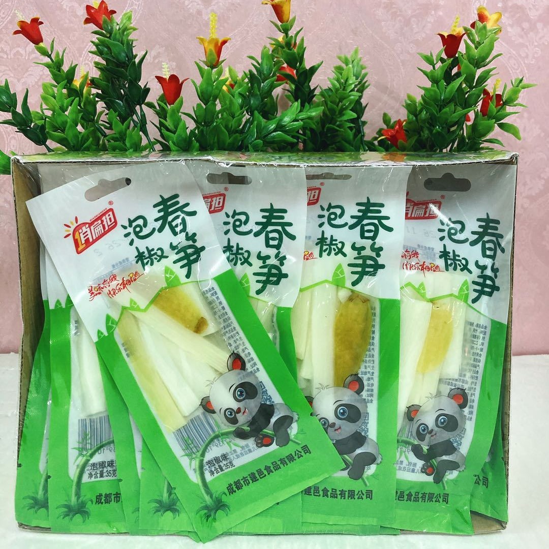 Qiao плоский стержень маринованные перцы бамбуковые побеги 32г горные перцы хрустящие бамбуковые побеги маленькая упаковка готовые к употреблению бамбуковые побеги шреды